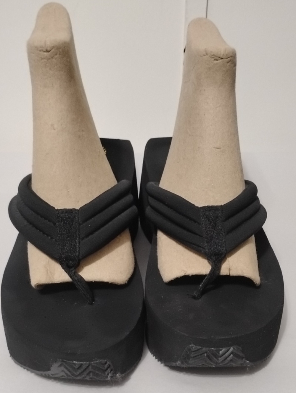 Volatile Black Padded Platform Flip Flop Sandals